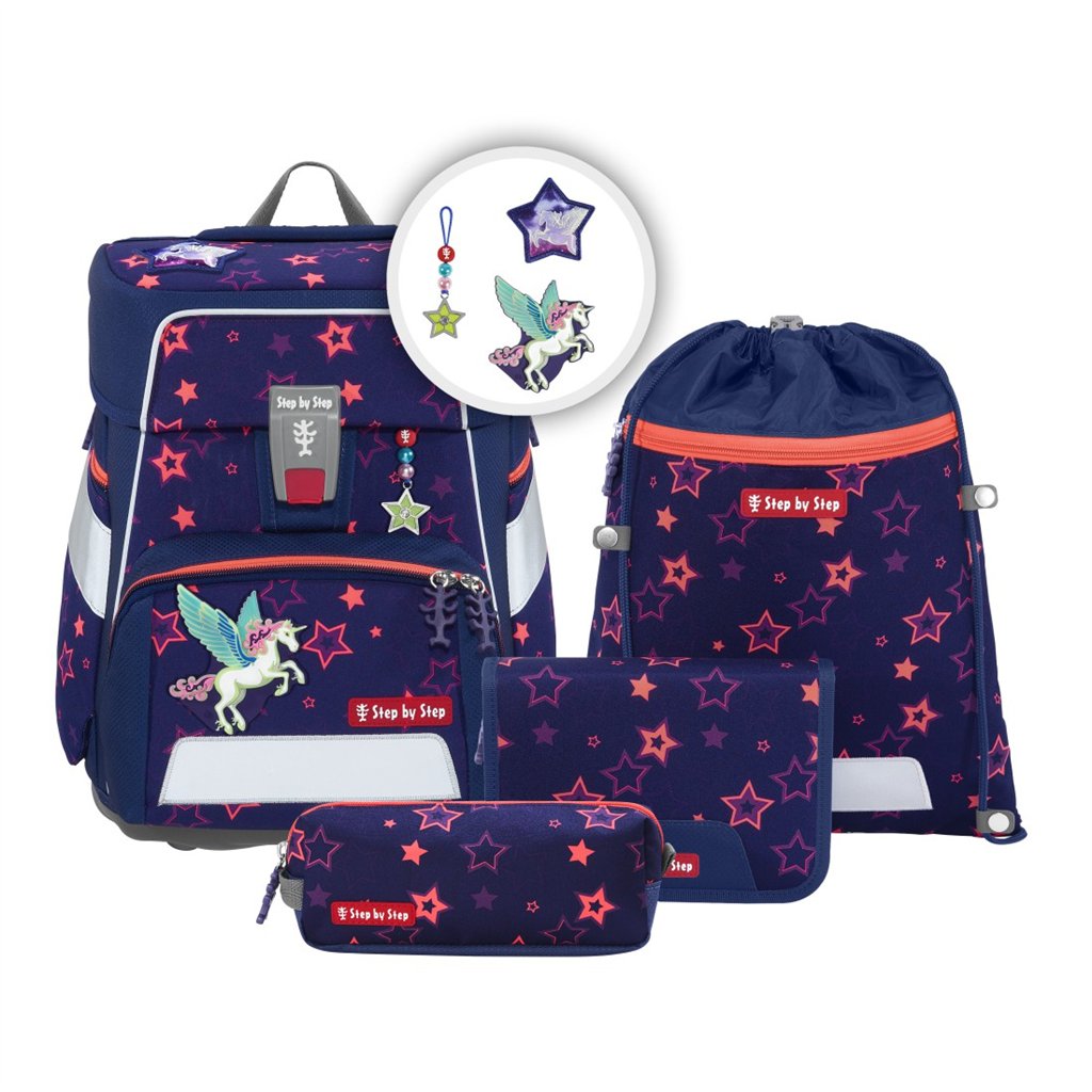 Školní aktovka Step by Step SPACE SHINE, Pegasus Night Nuala - 5 dílný set, AGR certifikát (obrázek 14)