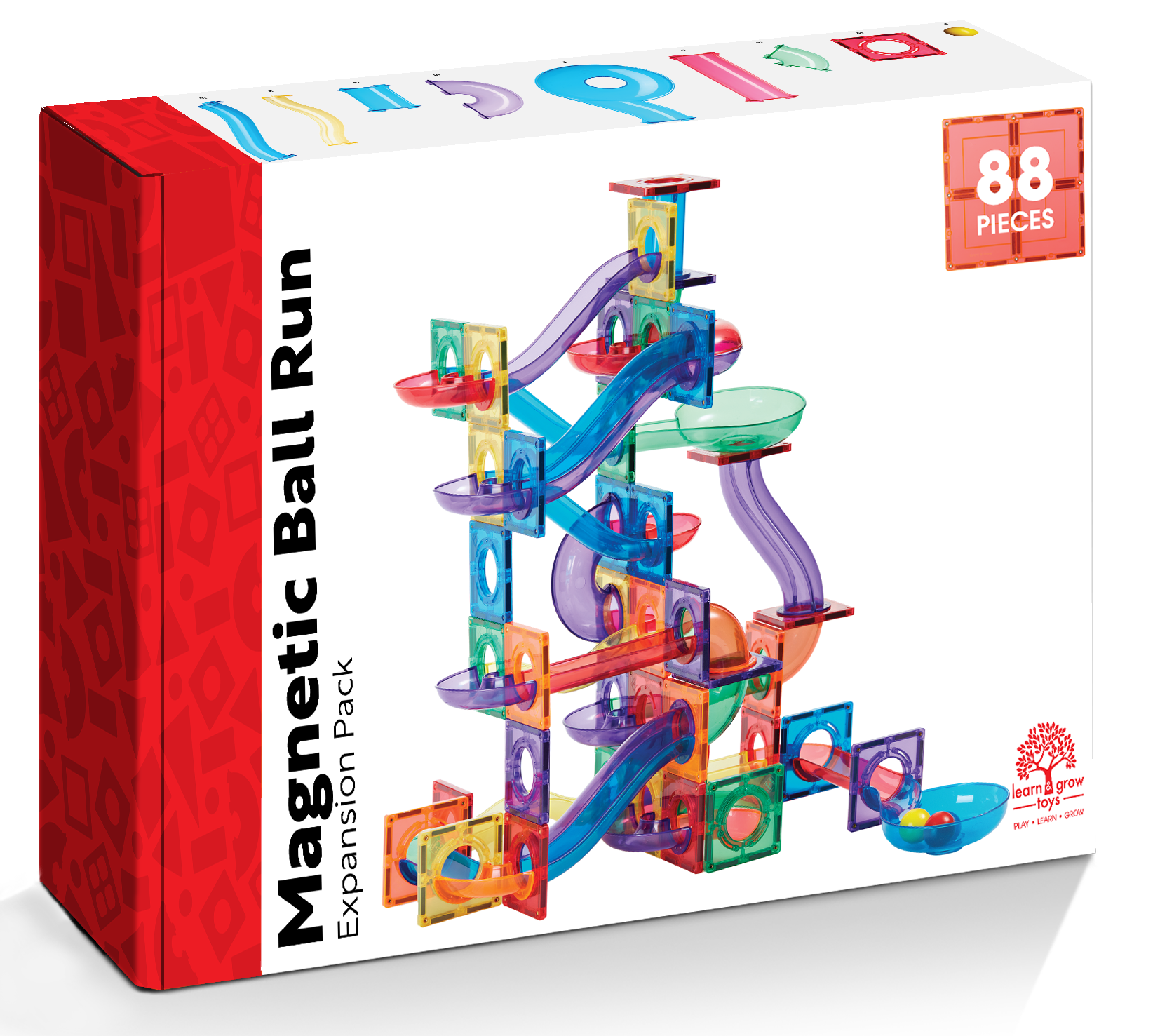 Learn and grow- Magnetická stavebnice Kuličková dráha 88 ks