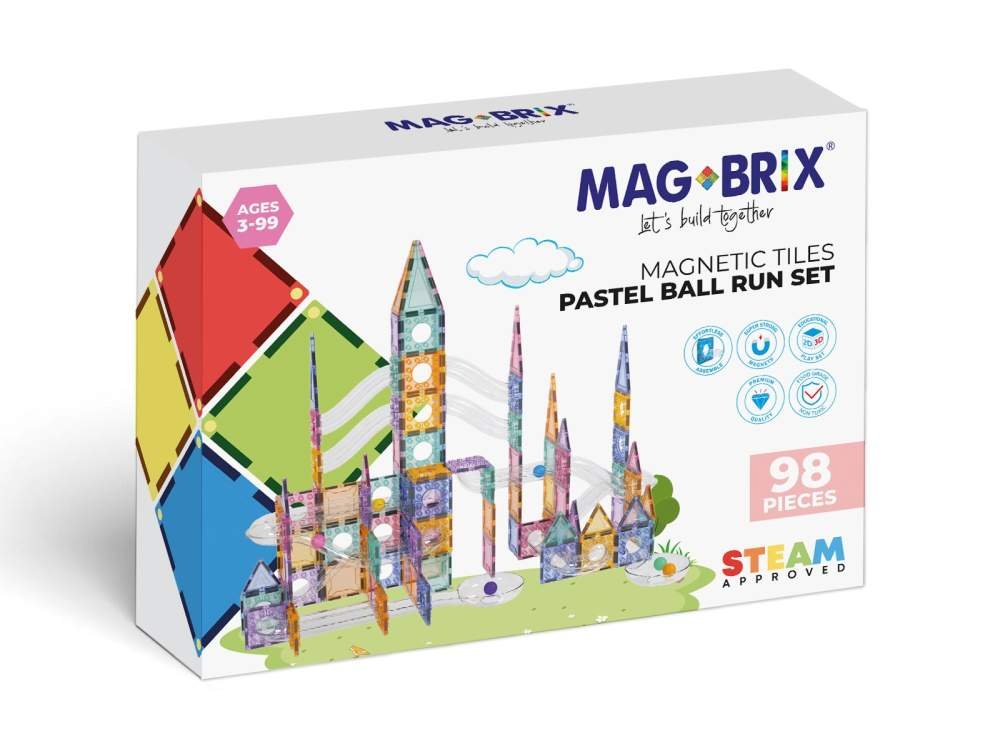MAGBRIX - magnetická kuličková dráha 98 ks pastel