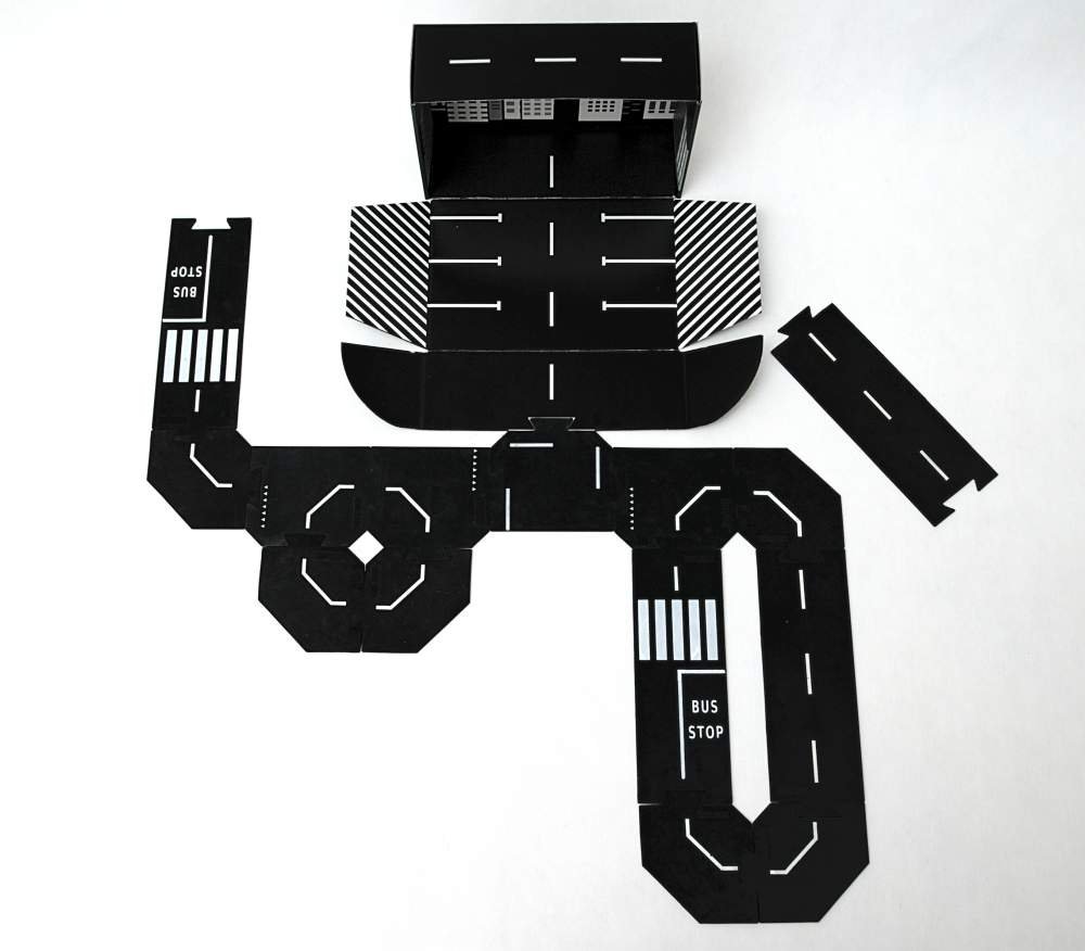 TODDLEROAD sada město - 14 silikonových puzzle dílů