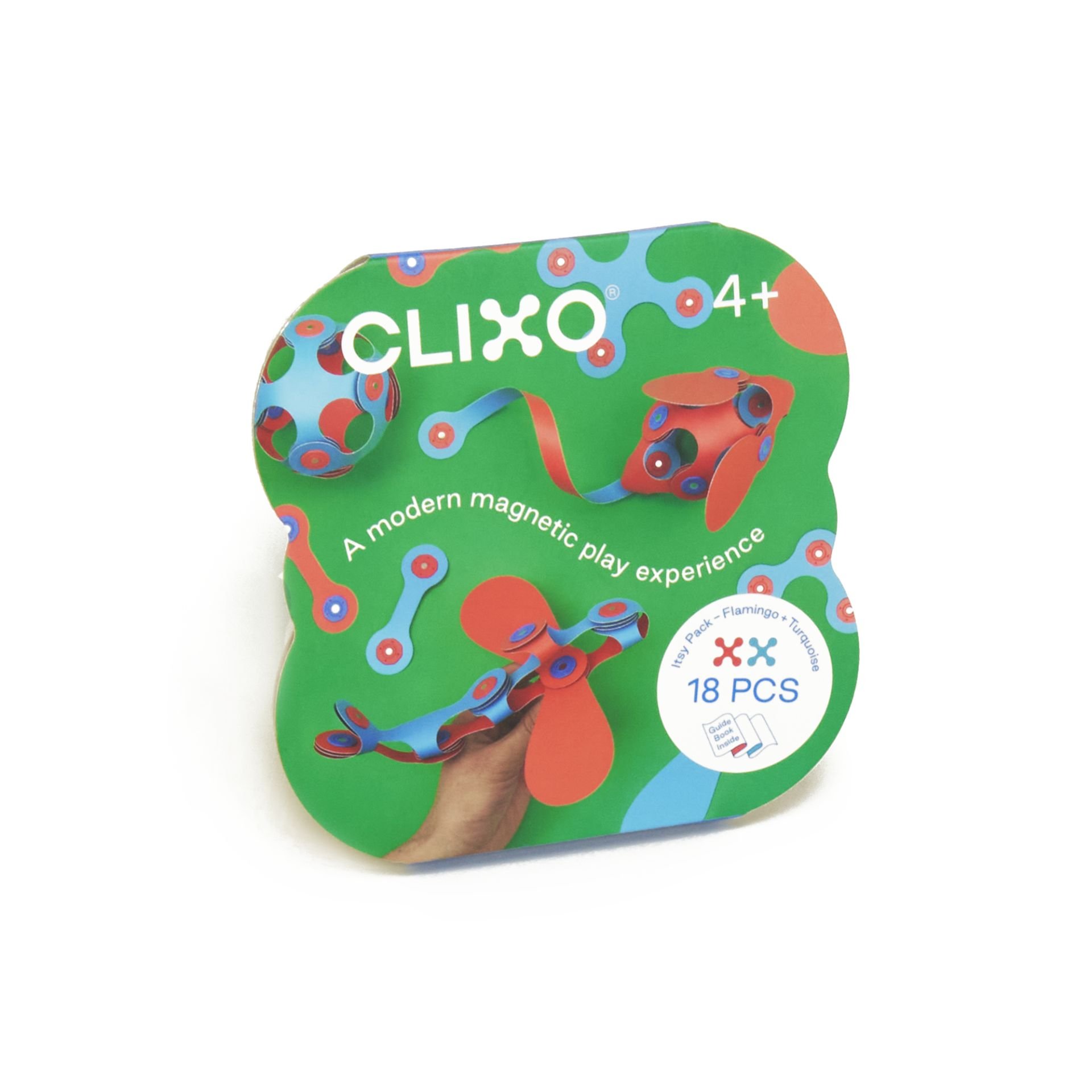 Levně CLIXO Itsy Flamingo & Turquoise - magnetická stavebnice 18 kusů