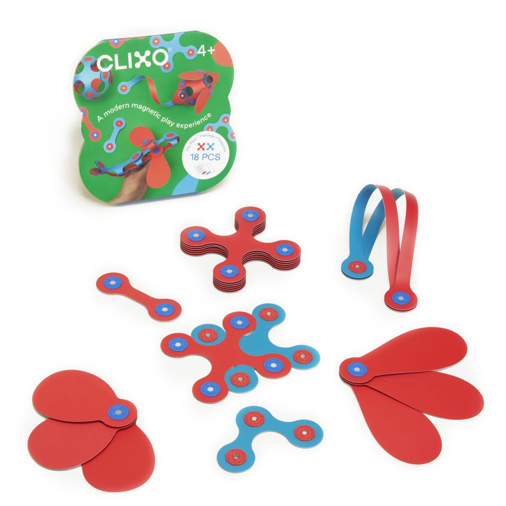 CLIXO Itsy Flamingo & Turquoise - magnetická stavebnice 18 kusů (obrázek 13)
