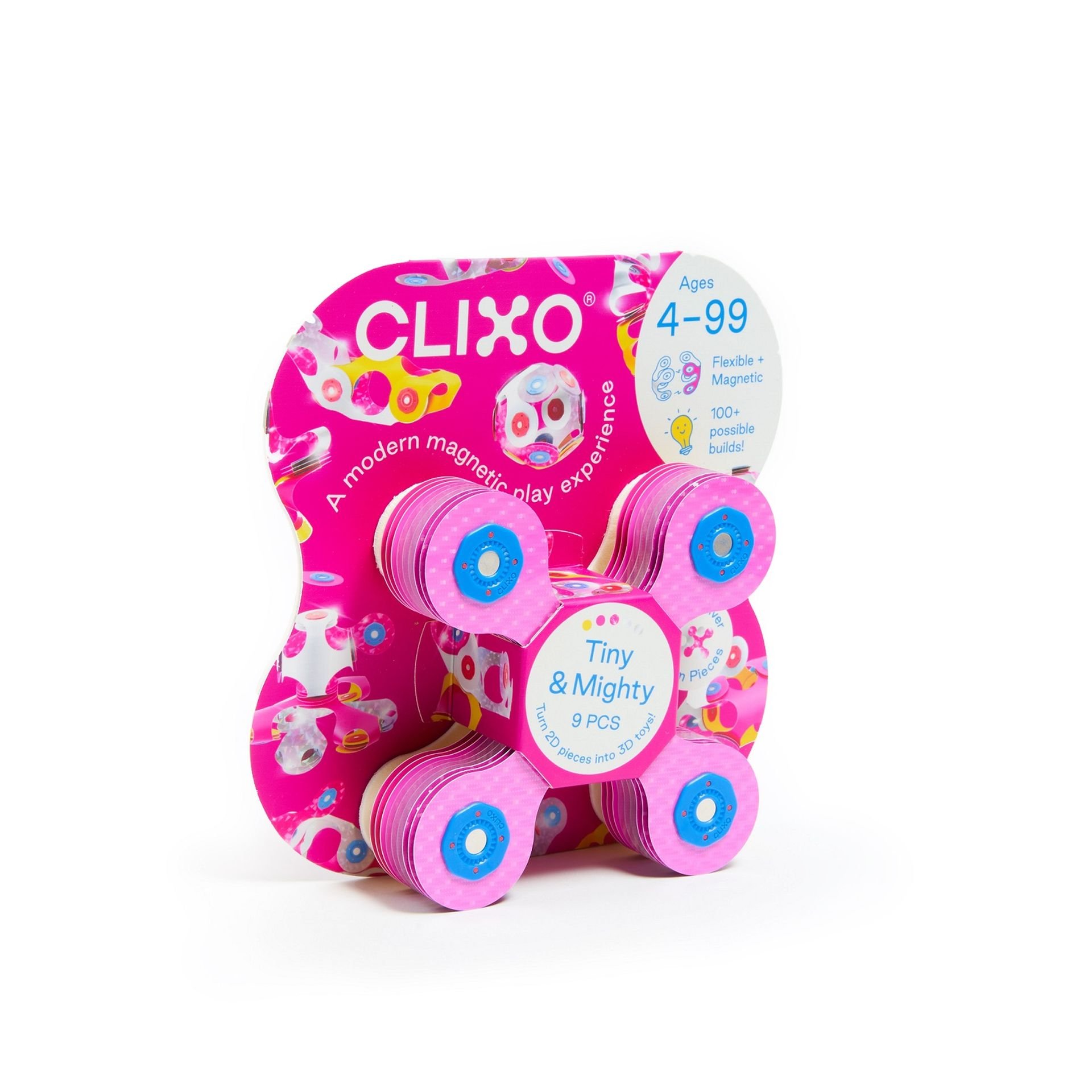 CLIXO Tiny & Mighty Sparkle - magnetická stavebnice 9 kusů