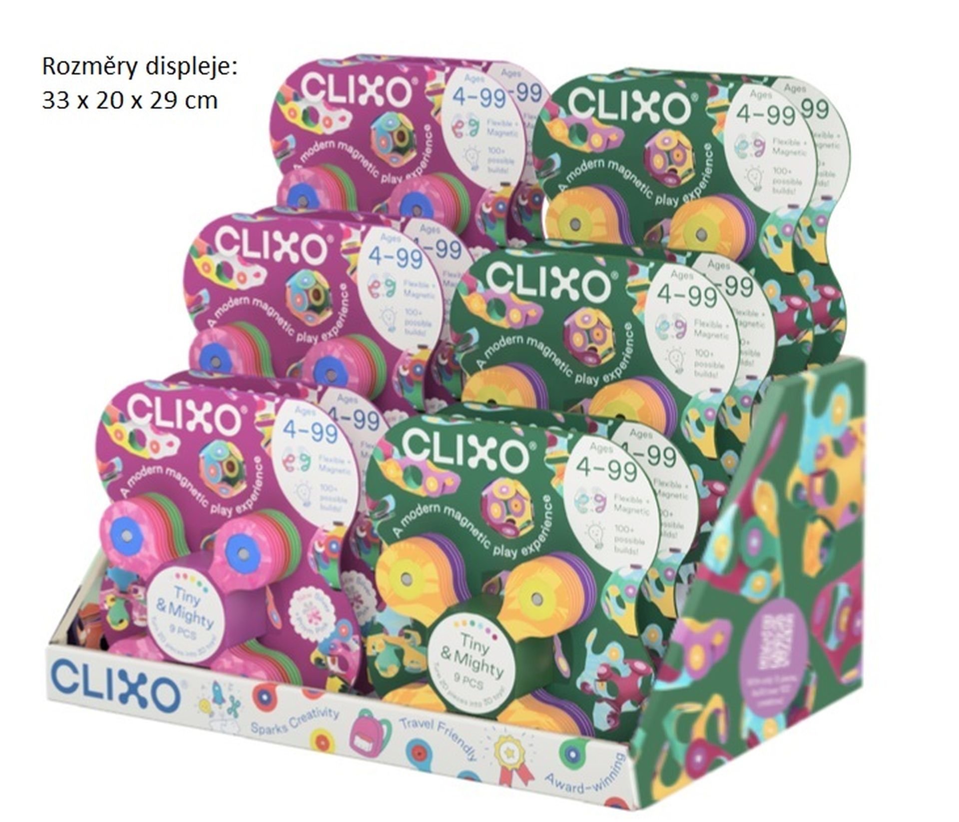 CLIXO Tiny &amp; Mighty Jungle - magnetická stavebnice 9 kusů (obrázek 3)