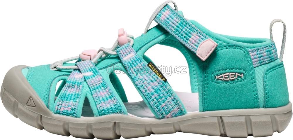 Dětské sandály Keen Seacamp II CNX children bright aqua/giggle pink Velikost: 30 (obrázek 4)