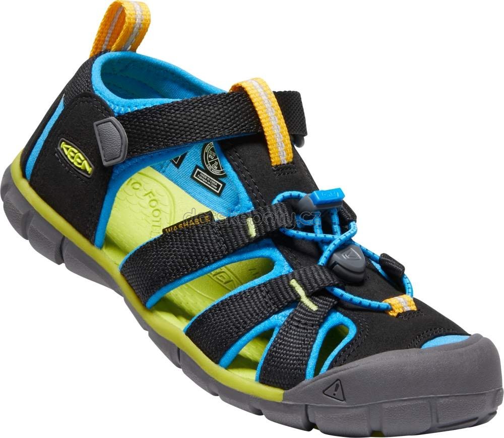 Levně Dětské sandály Keen Seacamp II CNX children black/brilliant blue