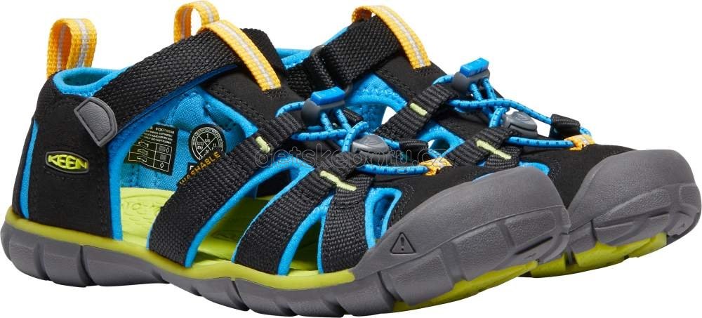 Dětské sandály Keen Seacamp II CNX children black/brilliant blue Velikost: 31 (obrázek 4)
