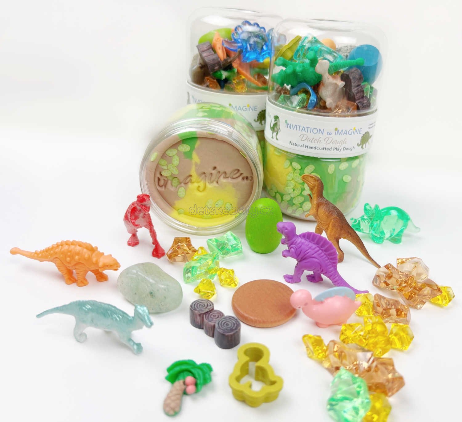Levně Smyslová dóza s modelínou- dinosauři