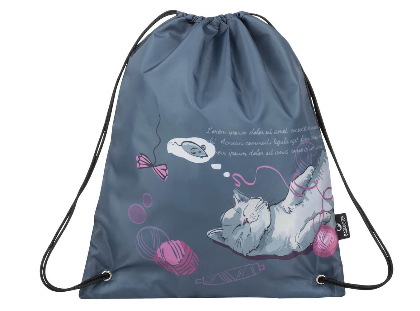 Levně Bagmaster SÁČEK GALAXY 9 A školní na přezůvky / tělocvik - kočka s klubíčky