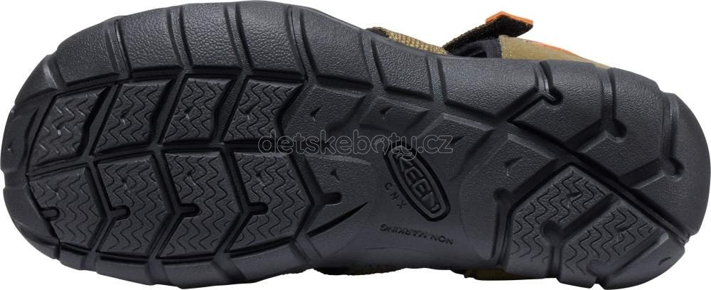 Dětské sandály Keen Seacamp II CNX youth dark olive/gold flame Velikost: 35 (obrázek 3)