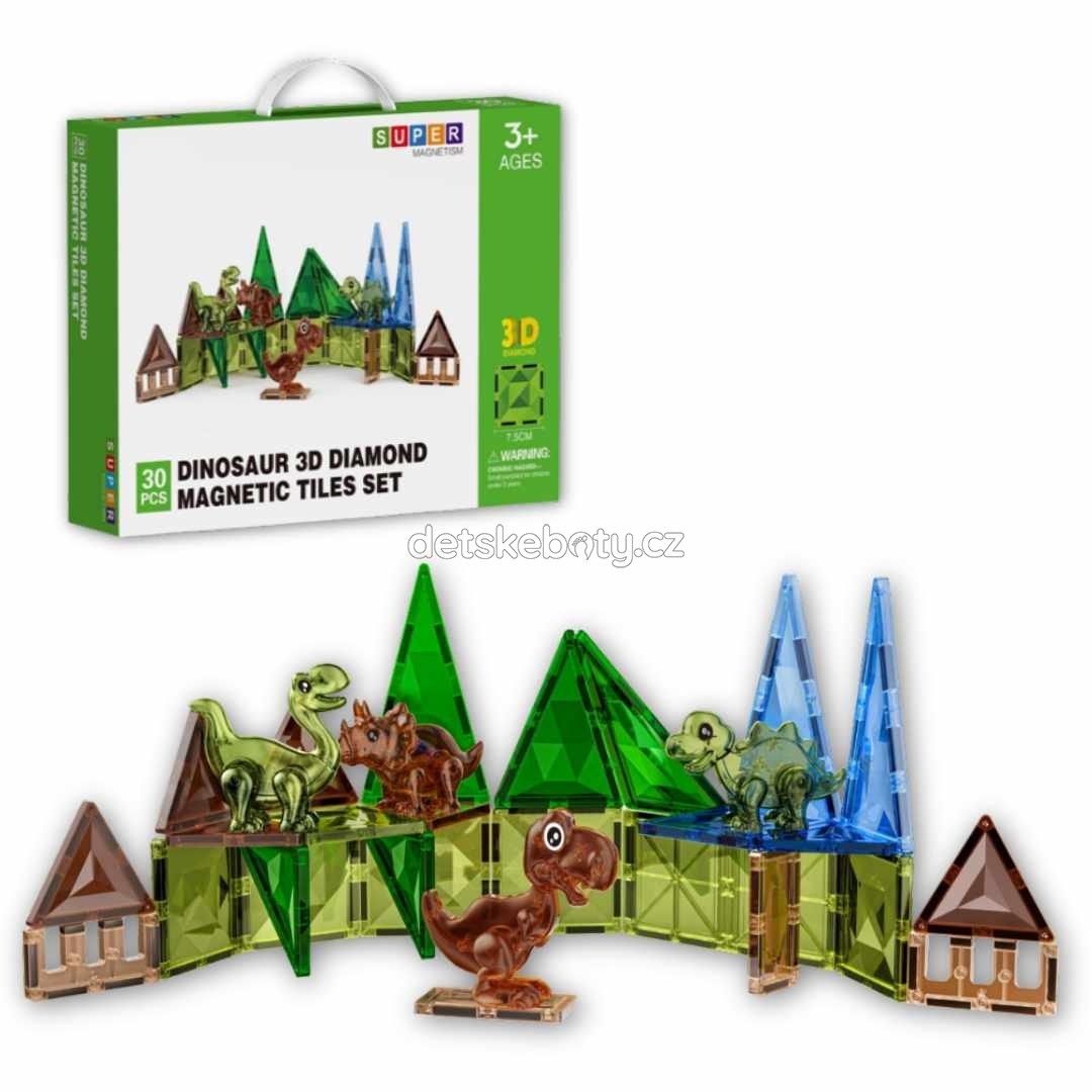 MUTO Magnetická stavebnice s figurkami Dinosauři 30 ks
