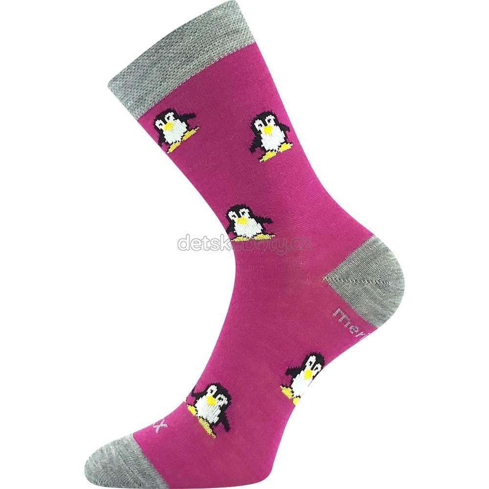 Ponožky VoXX Penguinik fuxia Velikost: 20-24