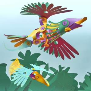 CLIXO Tropical Birds – magnetická stavebnice 22 kusů